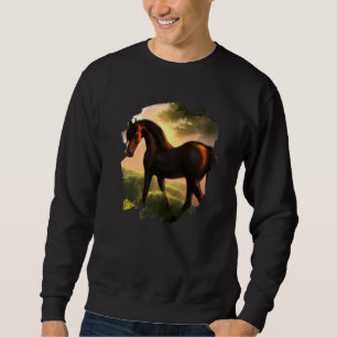 Horse Painting Vintage Retro Horseback Riding Hors Sweatshirt