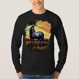 Horse Painting Vintage Retro Horseback Riding Hors T-Shirt