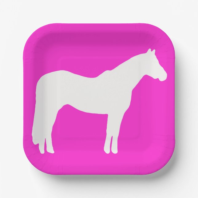 Horse Party Theme Plates Easy Clean Up (Front)