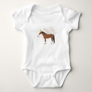 Horse Partying Farm Animals Having a Party Baby Bodysuit
