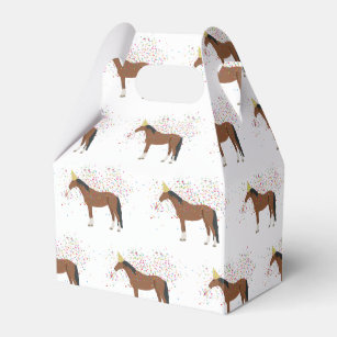 Horse Partying Farm Animals Having a Party  Favour Box