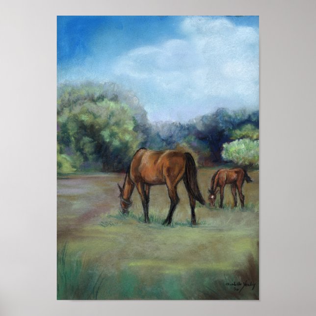 Horse Pasture Original Art Print (Front)