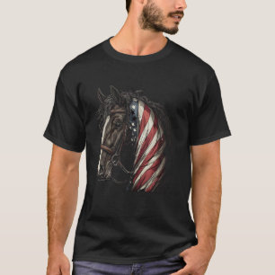 Horse Patriotic Equestrian American Flag USA Weste T-Shirt