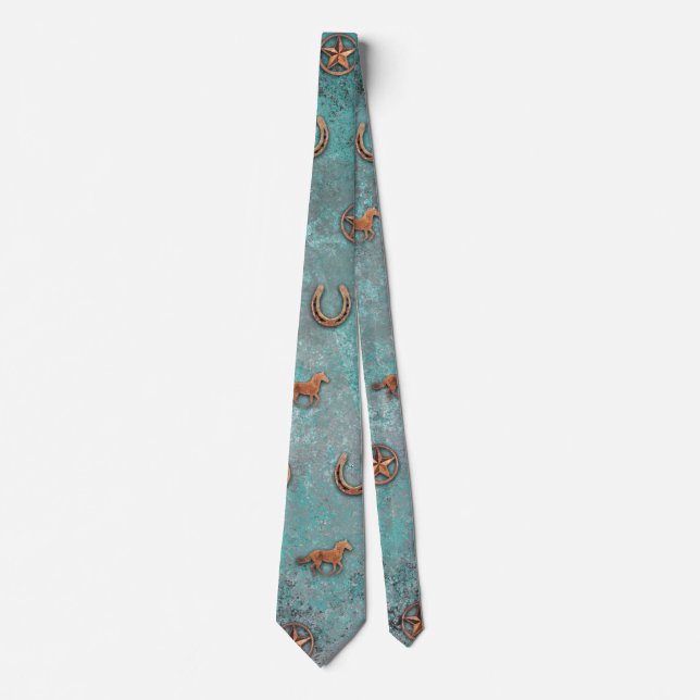 Horse Pattern (Blue) Tie (Front)