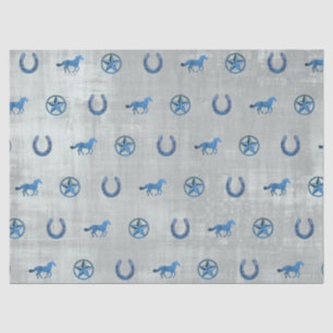 Horse Pattern (Blue) Tissue Paper