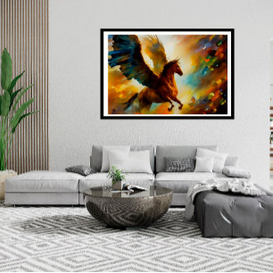 Horse Pegasus flying Beautiful Colours Poster