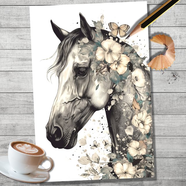 Horse Pencil Art 1 Decoupage Paper (Creator Uploaded)