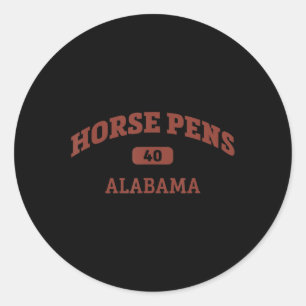 Horse Pens 40 College Style Rock Climbing Area Des Classic Round Sticker
