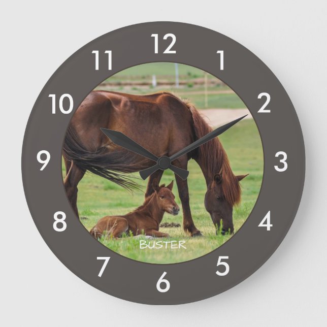 Horse Personalised Large Clock (Front)
