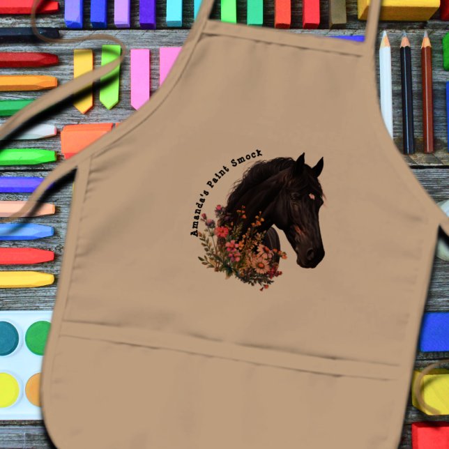 Horse Personalised Painting Smock Kids Apron (Creator Uploaded)