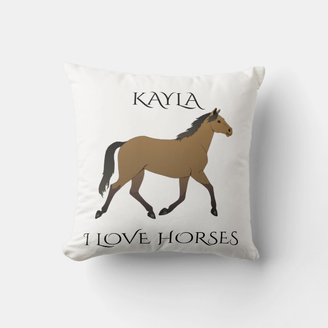HORSE personalised throw pillow. Cushion (Front)