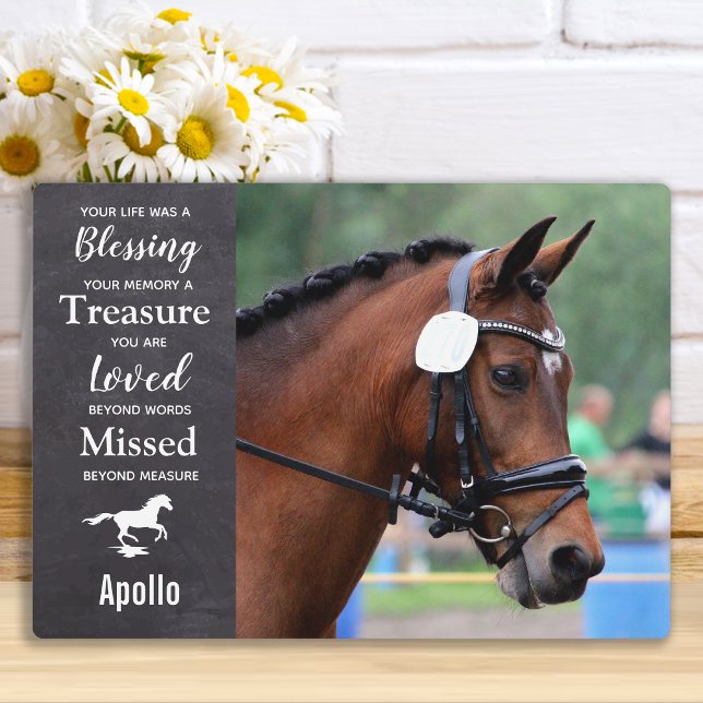 Horse Pet Memorial Custom Photo Remembrance Plaque (Creator Uploaded)