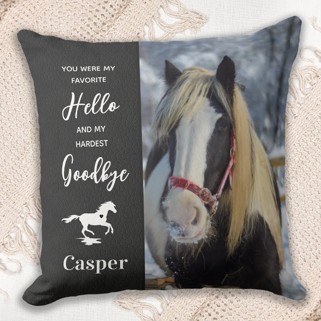 Horse Pet Memorial Rustic Photo Cushion (Creator Uploaded)