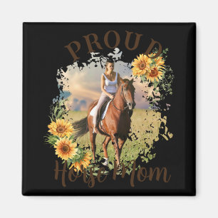 Horse Pet Photo Text Sunflower Accent T Shirt Magnet