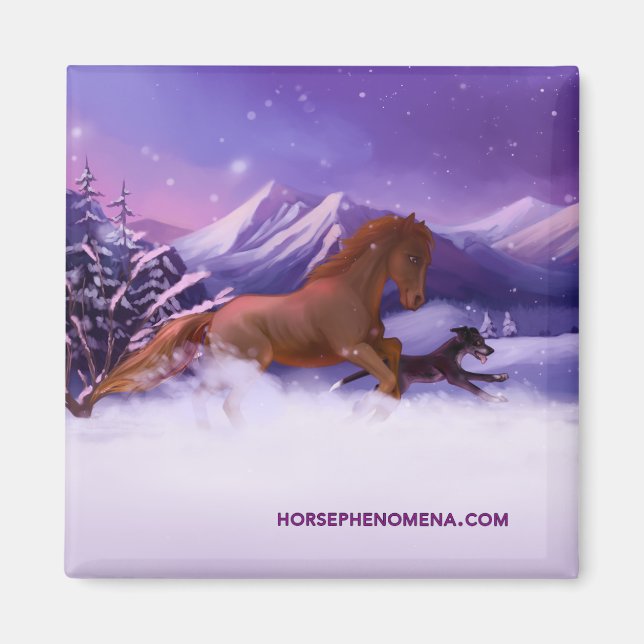 Horse Phenomena Winter Magnet (Front)