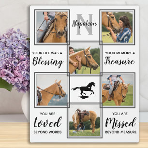Horse Photo Collage- Pet Loss Memorial Horse Photo Plaque