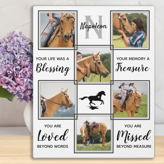 Horse Photo Collage- Pet Loss Memorial Horse Photo Plaque (Creator Uploaded)