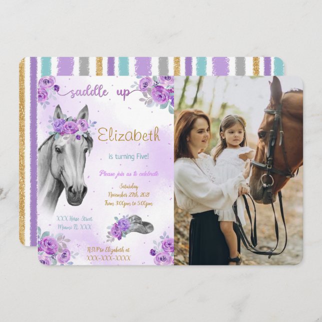 Horse Photo Invitation (Front/Back)