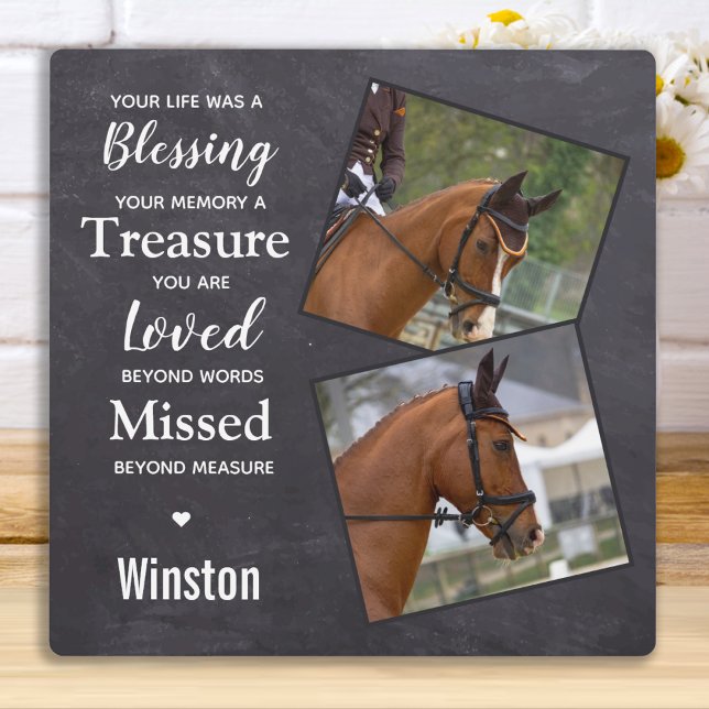 Horse Photo Remembrance - Horse Loss Pet Memorial Plaque (Creator Uploaded)