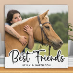 Horse Photo White Best Friends Plaque<br><div class="desc">Celebrate your best friend with a custom horse photo keepsake plaque. Wonderful gift to all horse mom's & equestrians ! Personalize with your horse's favorite photo and name. COPYRIGHT © 2020 Judy Burrows,  Black Dog Art - All Rights Reserved</div>