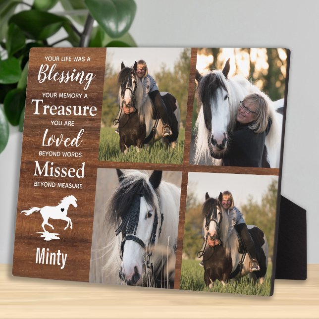 Horse Photo Woodgrain Keepsake Horse Memorial Plaque (Creator Uploaded)