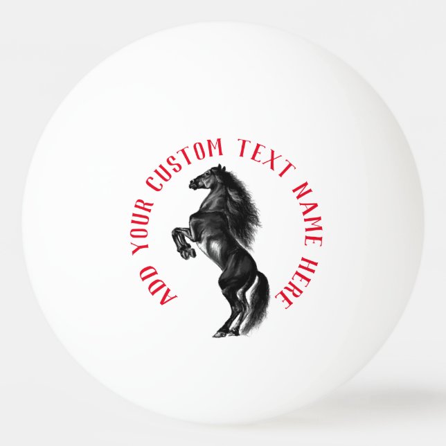 Horse Ping Pong Ball with Custom Text (Front)