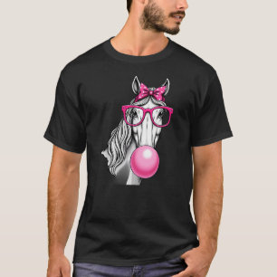 Horse Pink Bandana Bubble Gum T-Shirt