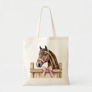 Horse Pink Bow Tote Bag
