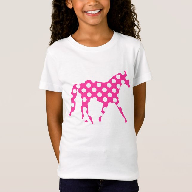 Horse Pink Polka Dots Beautiful Aloha Hawaiian T-Shirt (Front)