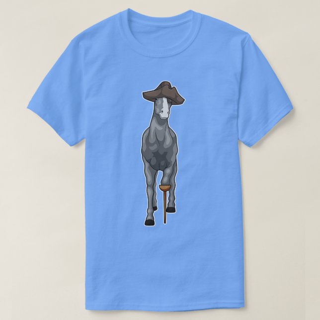 Horse Pirate Wooden leg T-Shirt (Design Front)
