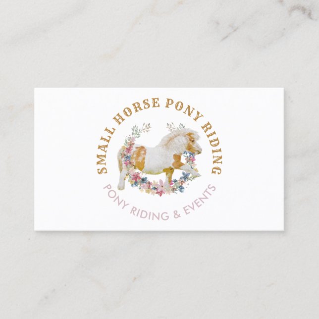 Horse Playing Flowers Pony Business Card (Front)