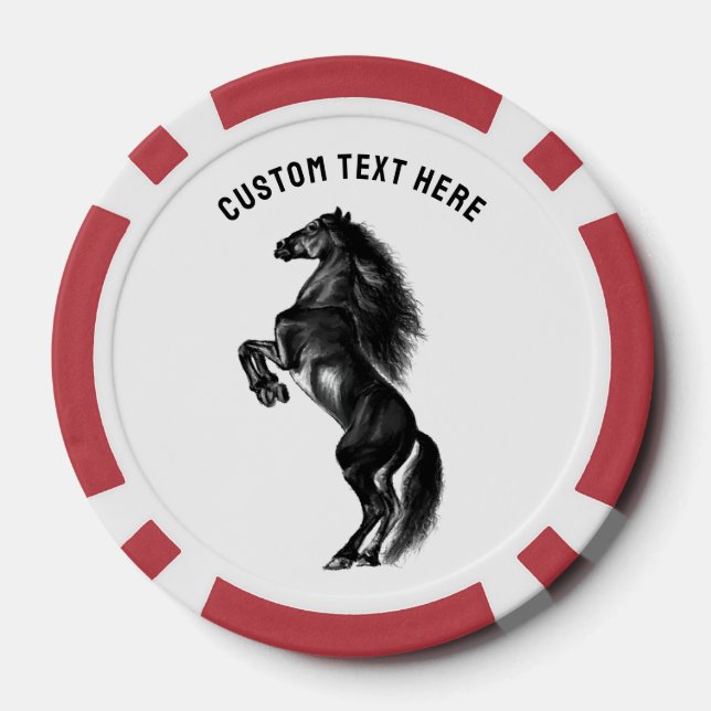 Horse Poker Chips with Custom Text (Back)