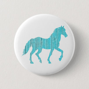 horse pony animal stallion, mustang silhouette 6 cm round badge