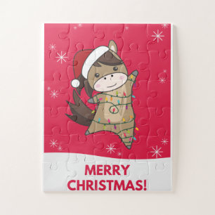 Horse Pony Christmas Snow Winter Animals Horses Jigsaw Puzzle