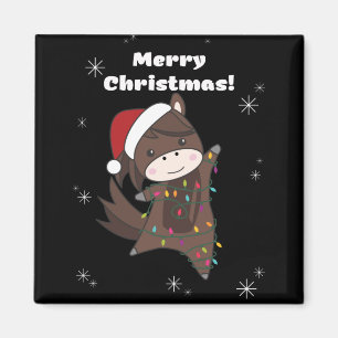 Horse Pony Christmas Snow Winter Animals Horses Magnet