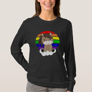 Horse Pony Rainbow Glitter Kawaii Horses Colorful T-Shirt