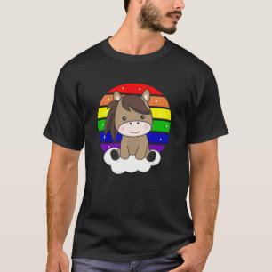 Horse Pony Rainbow Glitter Kawaii Horses Colourful T-Shirt