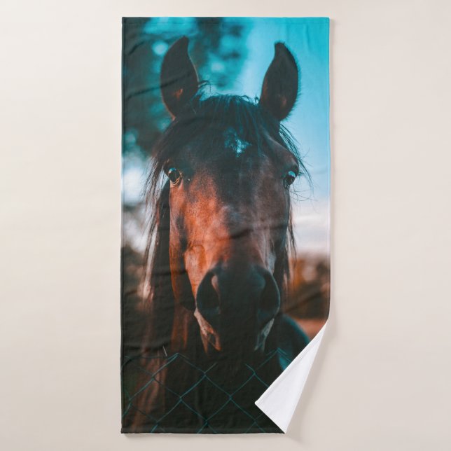 HORSE PORTRAIT BATH TOWEL (Bath Towel)