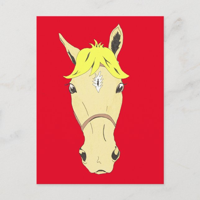 Horse portrait cartoon postcard (Front)