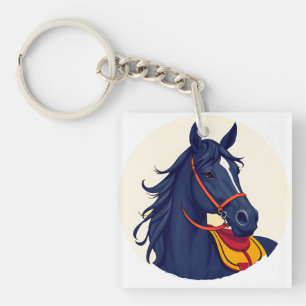 🖤 Horse Portrait Gift For Equestrian Style 🖤 Key Ring