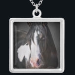 Horse Portrait II Silver Plated Necklace<br><div class="desc">Animals</div>