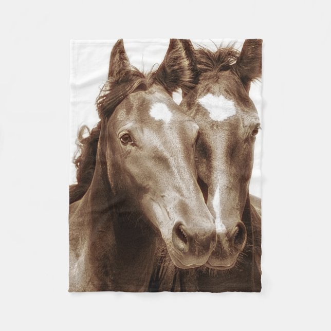 Horse Portrait III Fleece Blanket (Front)