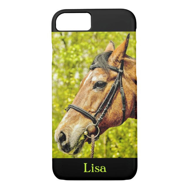Horse Portrait Personalised Name Case-Mate iPhone Case (Back)