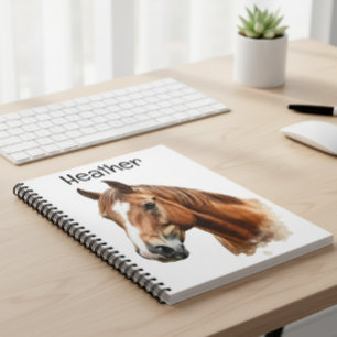 Horse Portrait Personalised  Notebook
