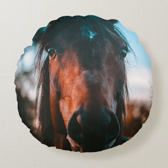 HORSE PORTRAIT ROUND CUSHION (Front)
