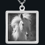 Horse Portrait V Silver Plated Necklace<br><div class="desc">Animals</div>