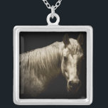 Horse Portrait VI Silver Plated Necklace<br><div class="desc">Animals</div>
