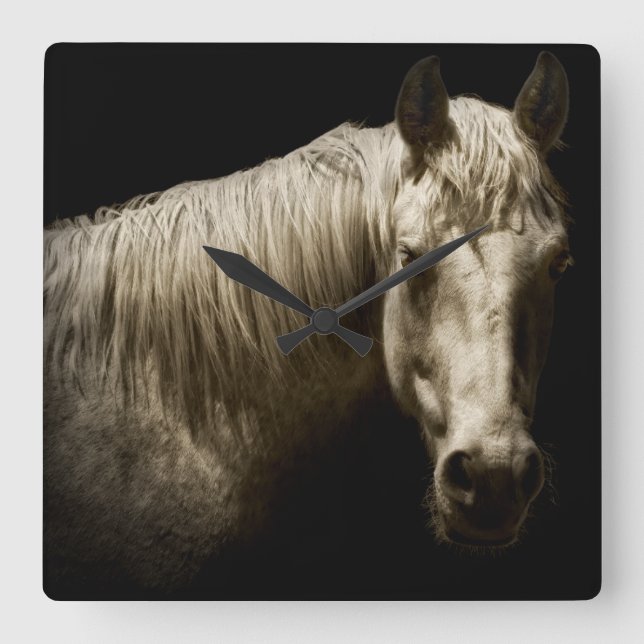 Horse Portrait VI Square Wall Clock (Front)