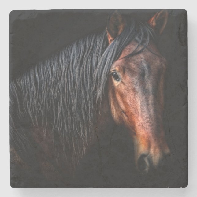 Horse Portrait VII Stone Coaster (Front)