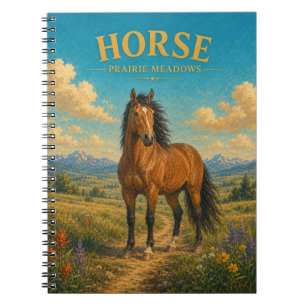 Horse Prairie Meadows Watercolor GeoSaga Notebook